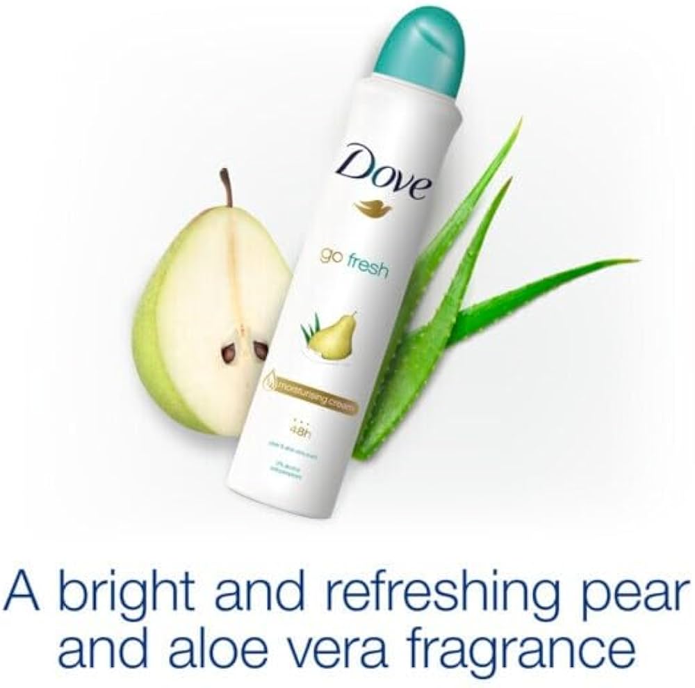 اسپری دئودورانت زنانه داو مدل Go Fresh رایحه گلابی و آلوئه ورا حجم 250 میلی‌لیتر