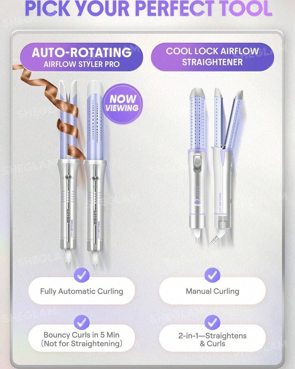 دستگاه فر کننده باد سرد اتوماتیک شیگلم مدل Airflow Styler Pro سایز ۲۵ میلیمتری - نمای جلو دستگاه نقرهای