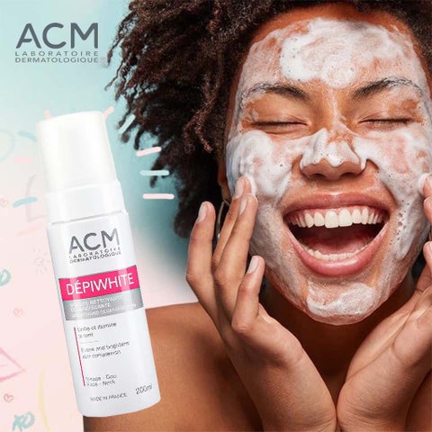 نحوه استفاده از فوم شستشو ضد لک ACM Depiwhite روی صورت و گردن
