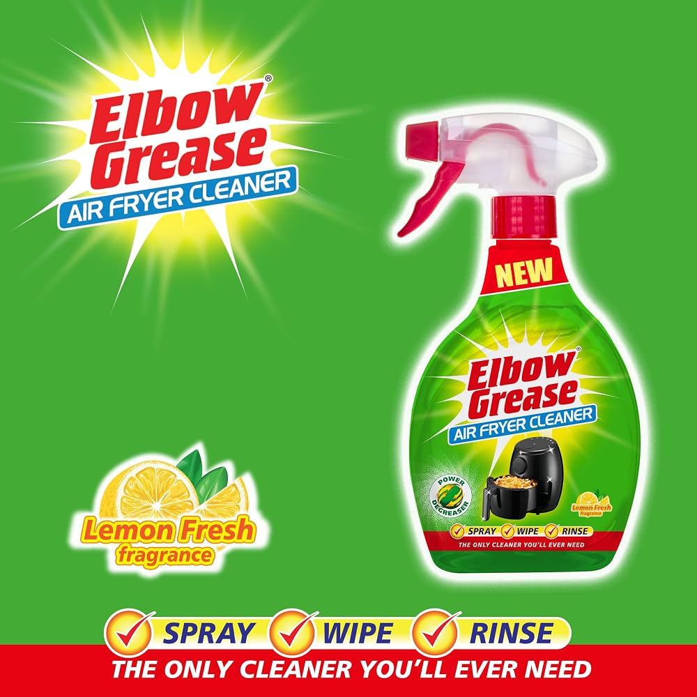 بطری ۵۰۰ میلیلیتری اسپری پاککننده البو گریس با لوگوی برند و برچسب Air Fryer Cleaner