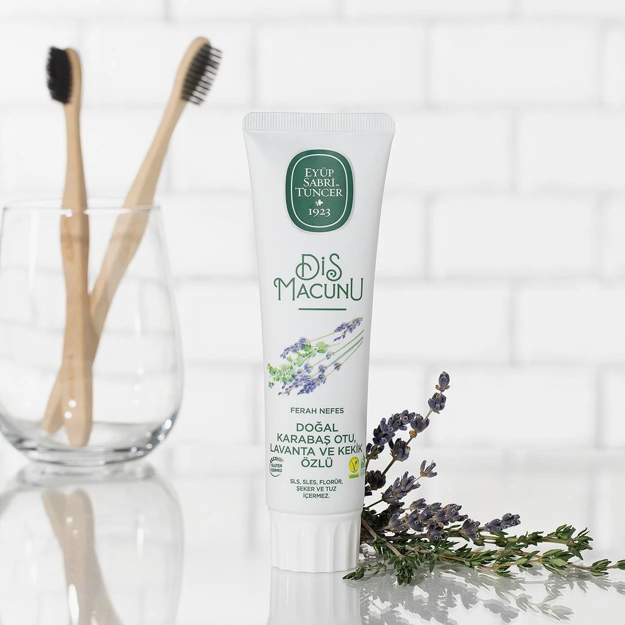 خمیر دندان ایوب صبری Eyüp Sabri عصاره لاوندر و پونه کوهی استفاده روزانه حجم 90 میل