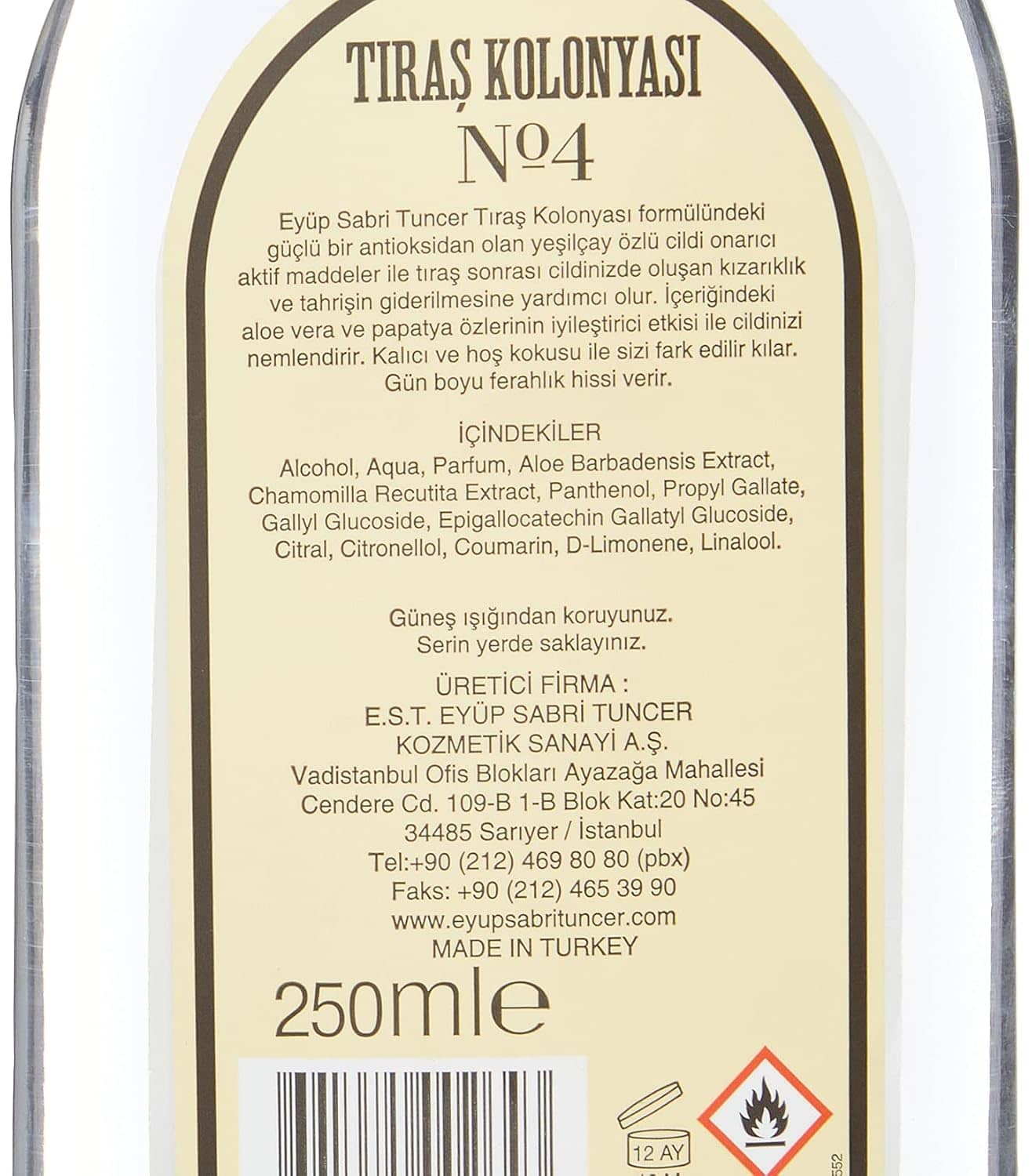 ترکیبات افترشیو ایوب صبری Eyup Sabri مدل No4 