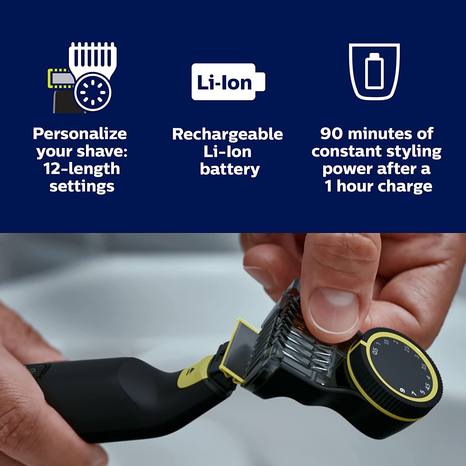 ۱۲ تنظیم طول از 0.5 تا 9 میلی‌متر – مناسب تمام مدل‌های ریش