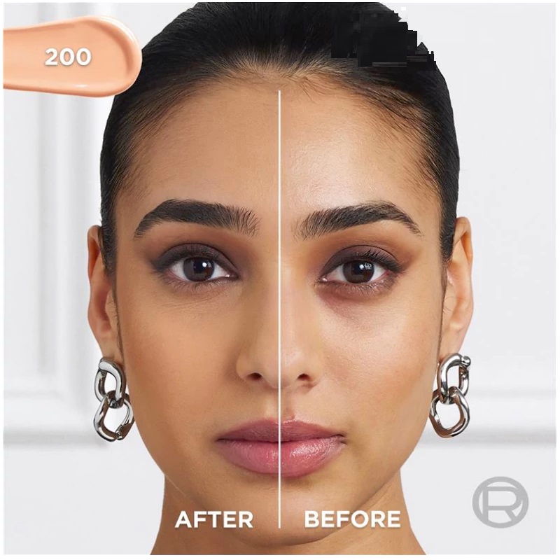تست کرم پودر شیشه ای لورال Loreal مدل INFAILLIBLE شماره 200 natural linen حجم 30 میل