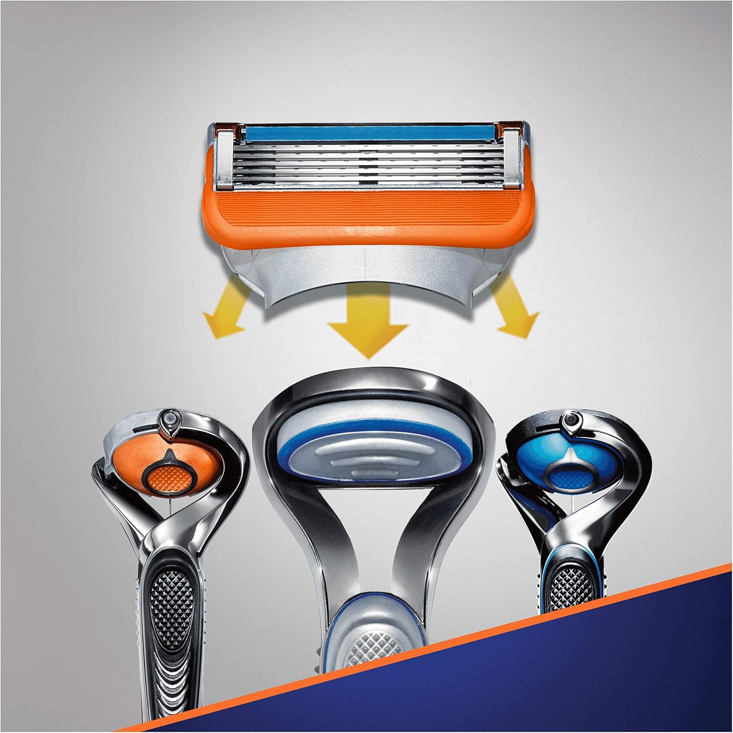 نحوه نصب یدک ژیلت فیوژن روی هندل Fusion ProGlide با فشار دادن دکمه