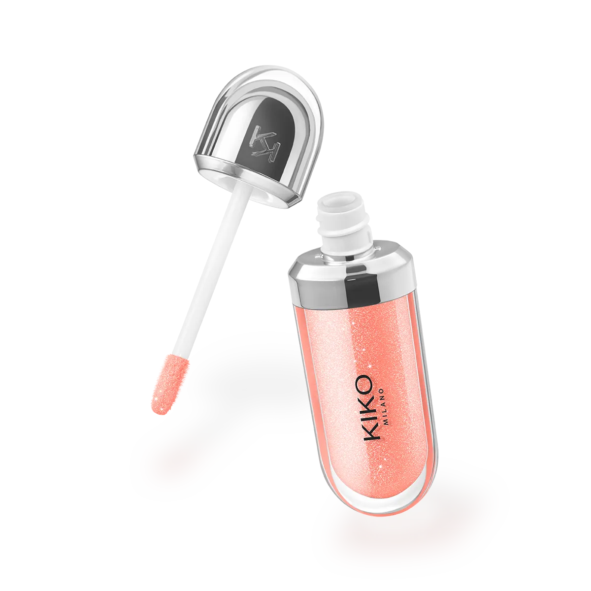 پشت بسته لیپ گلاس کیکو مدل 3D Hydra Lipgloss رنگ 03 Pearly Apricot با ترکیبات و مشخصات محصول