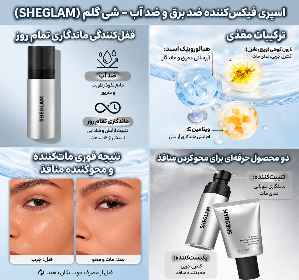 بافت سبک و ذرات ریز اسپری فیکس شیگلم Lasting Blur Lock