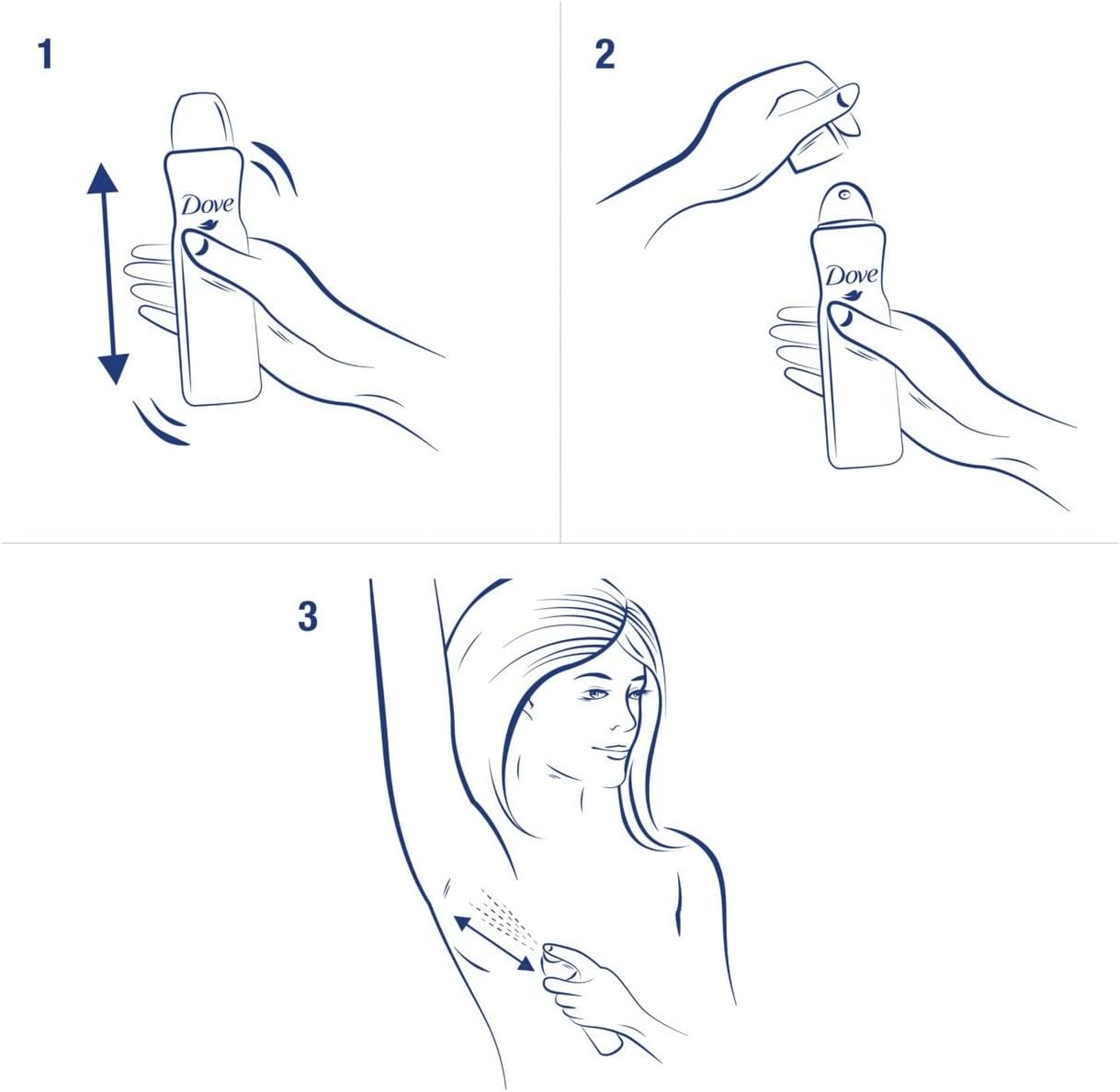 نحوه اسپری کردن دئودورانت داو رایحه خیار و چای سبز روی پوست