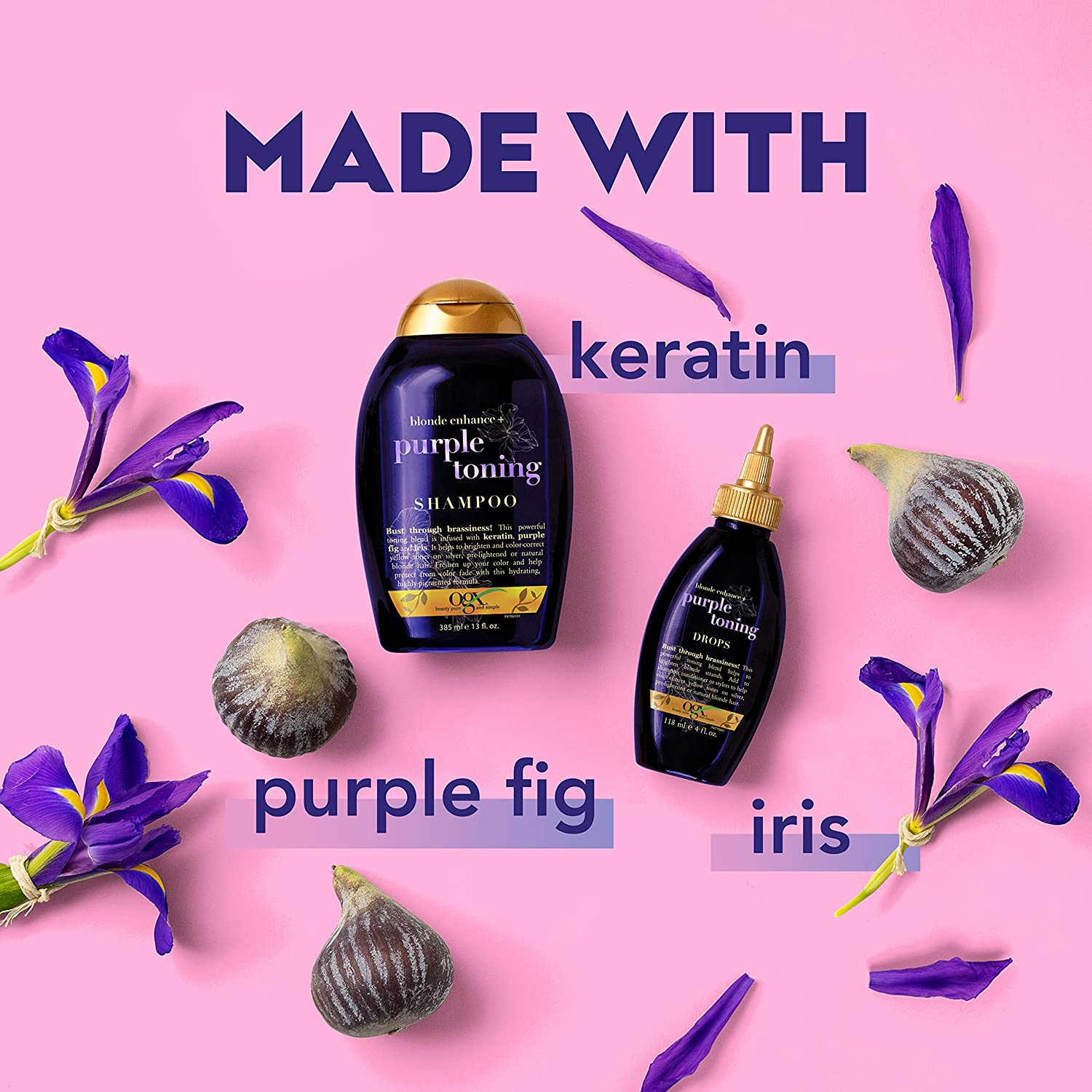 ترکیبات بنفش شامپو OGX Blonde Enhance 385ml