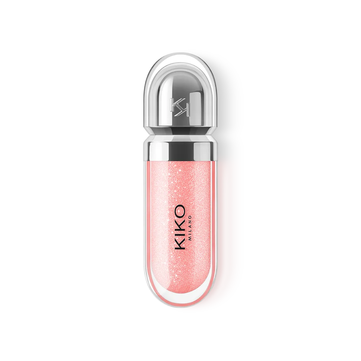 لیپ گلاس شاین دار کیکو KIKO 3D Hydra Lipgloss رنگ Pearly Peach Rose شماره 04 - نمای جلو تیوپ و بستهبندی