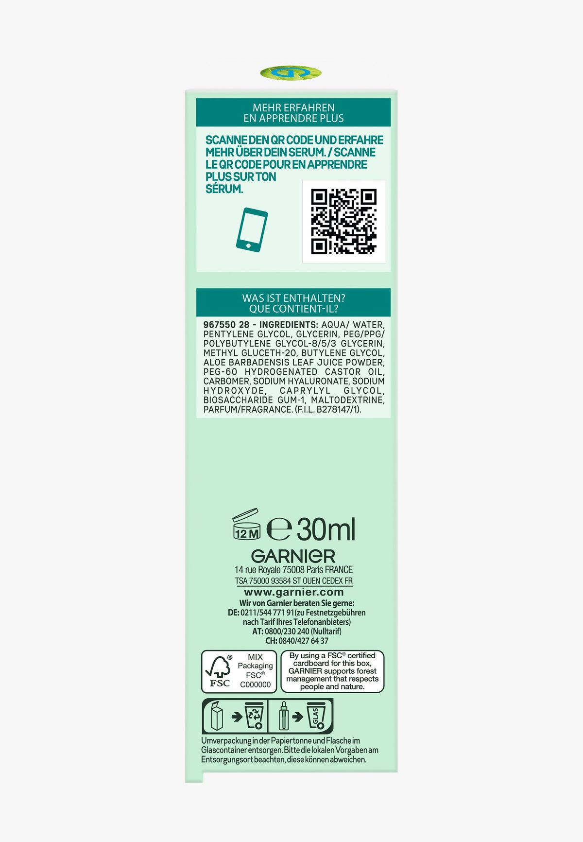 سرم آبرسان Garnier مناسب انواع پوست