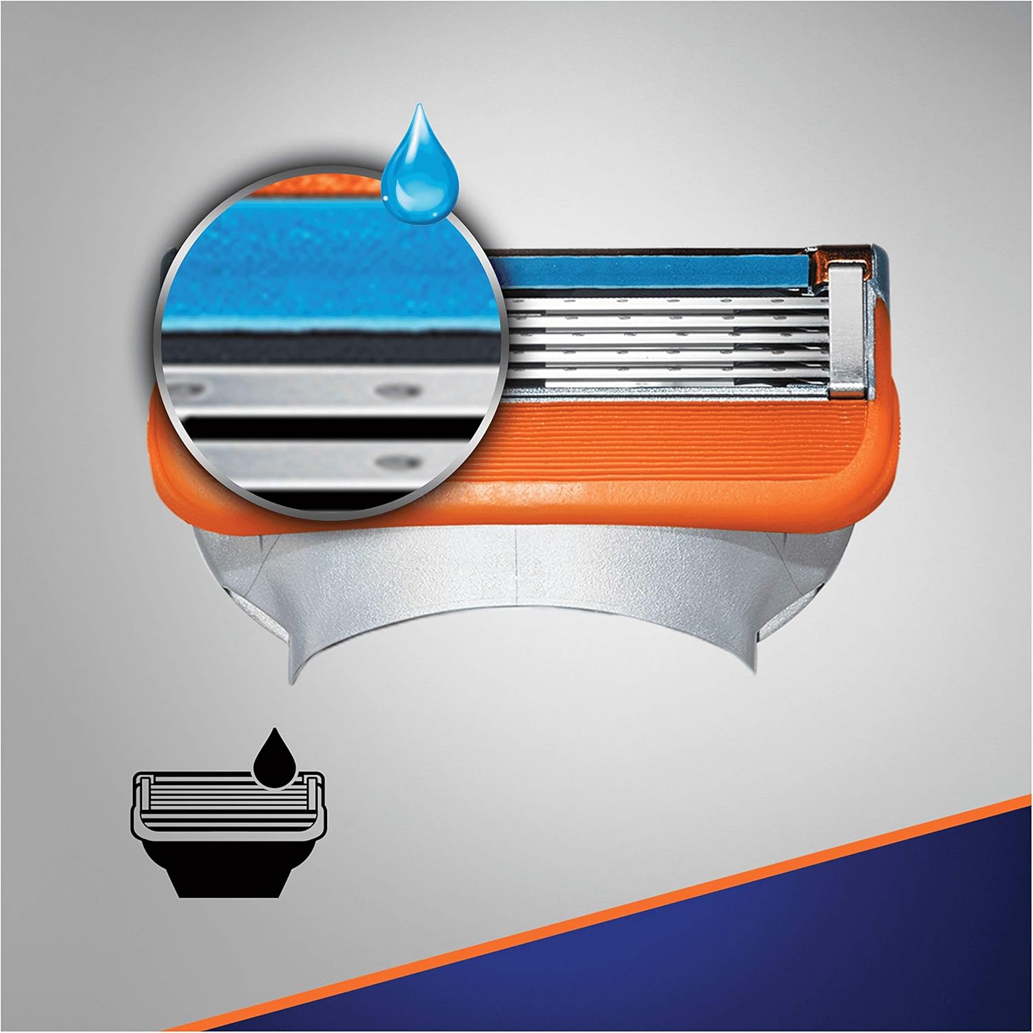 نوار روانکننده آبی رنگ یدک ژیلت فیوژن حاوی آلوئه ورا و ویتامین E