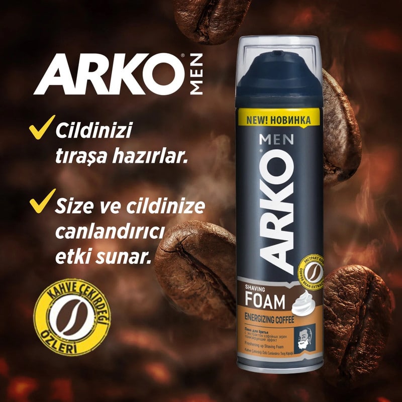 فوم اصلاح انرژیبخش Arko Men Coffee