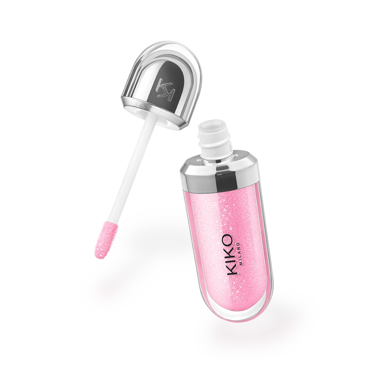 لیپ گلاس شاین دار کیکو KIKO 3D Hydra Lipgloss رنگ Pearly Pink شماره 05 - نمای جلو تیوپ و بستهبندی