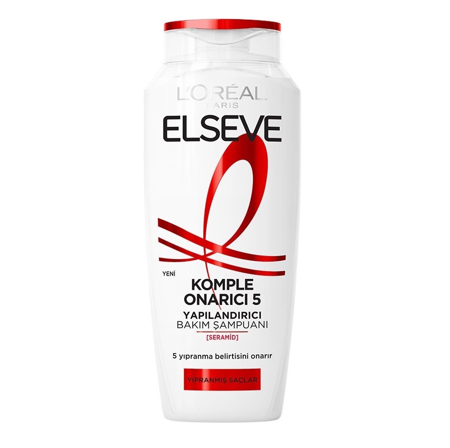 شامپو لورال Loreal موهای آسیب دیده و ضعیف 5 کاره حجم 400 میل مدل Komple Onarici