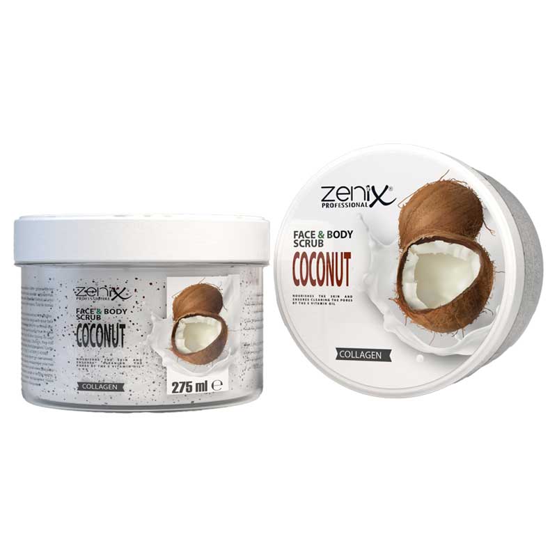 اسکراب صورت و بدن زنیکس رایحه نارگیل 275 میل