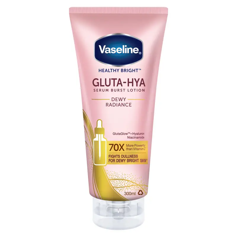 لوسیون بدن سرمی وازلین Vaseline مدل GLUTA – HYA Dewy Radiance حجم 330 میل