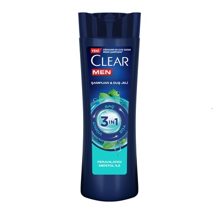 شامپو سر و صورت و بدن کلیر Clear مردانه 3 در 1 حجم 350 میل