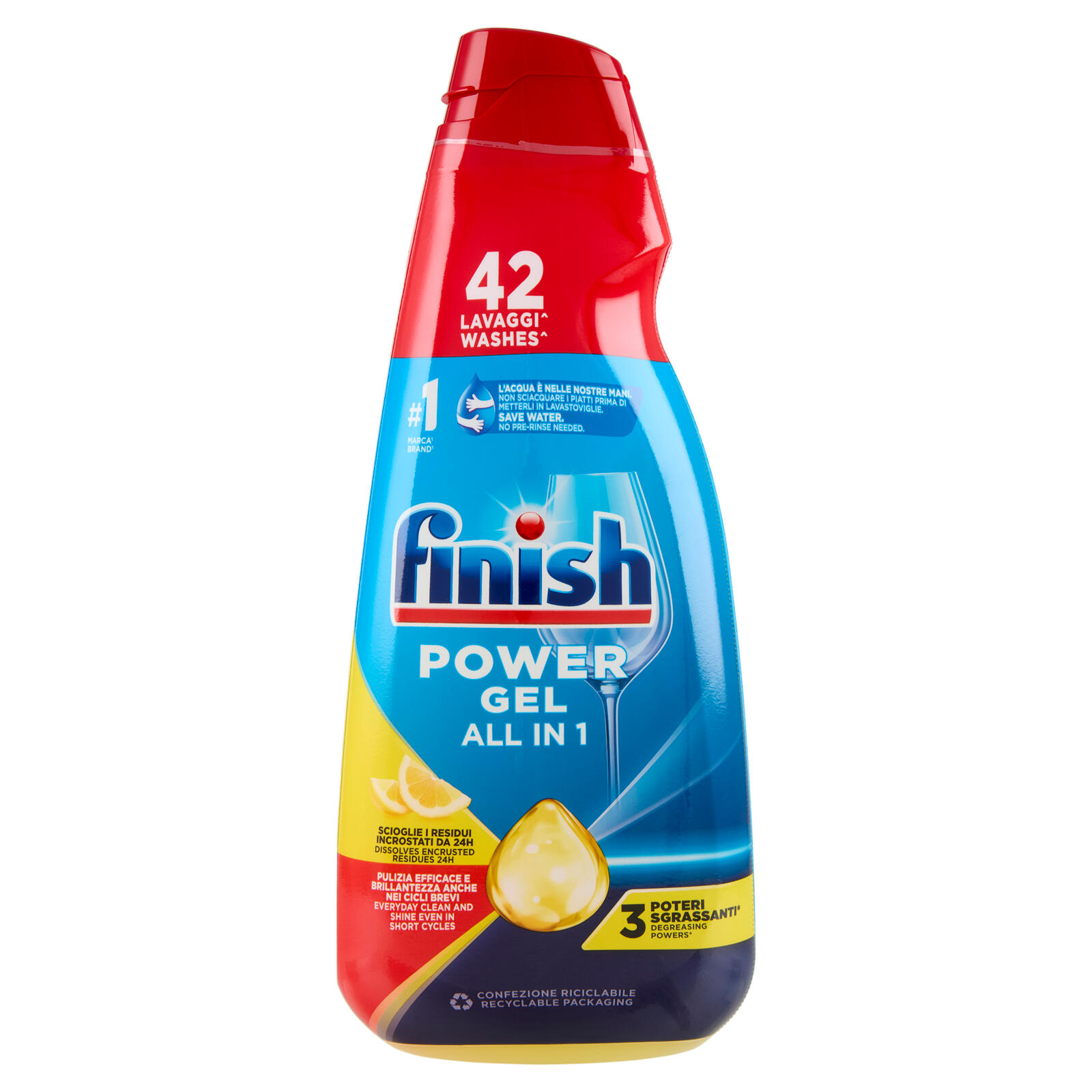 ژل ماشین ظرفشویی لیمویی فینیش Finish حجم 940 میل 42 بار مصرف