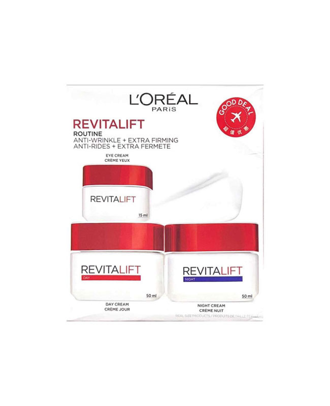 پک 3 عددی ضد چروک لورال Loreal مدل Revitalift اصل فرانسه حجم 50ml+50ml+15ml