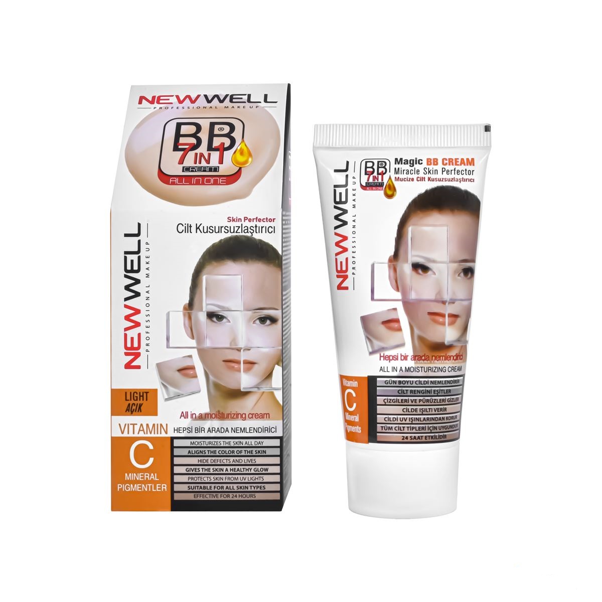 بی بی کرم 7 کاره نیوول Newwell رنگ روشن حجم 50 میل