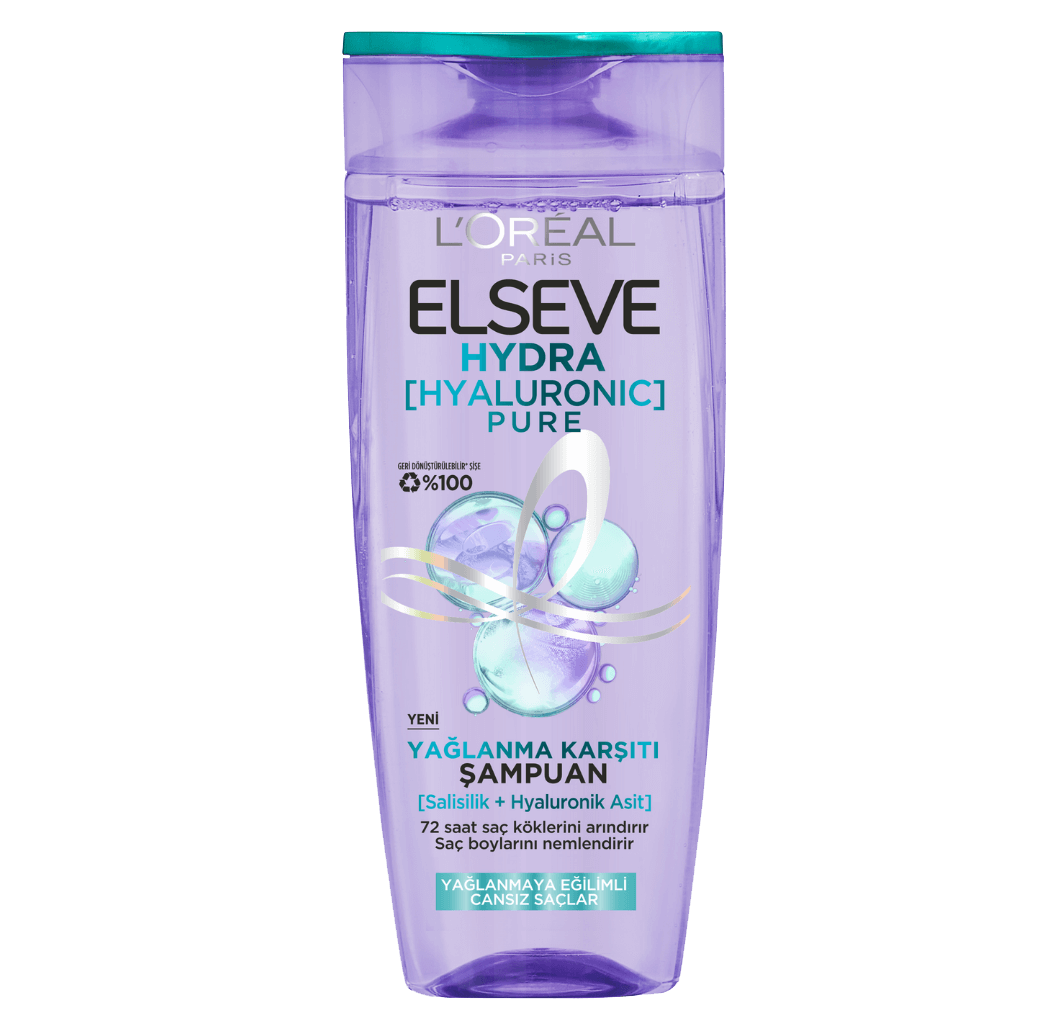 شامپو لورال Loreal موهای چرب مدل Hydra Hyaluronic Pure حجم 300 میل
