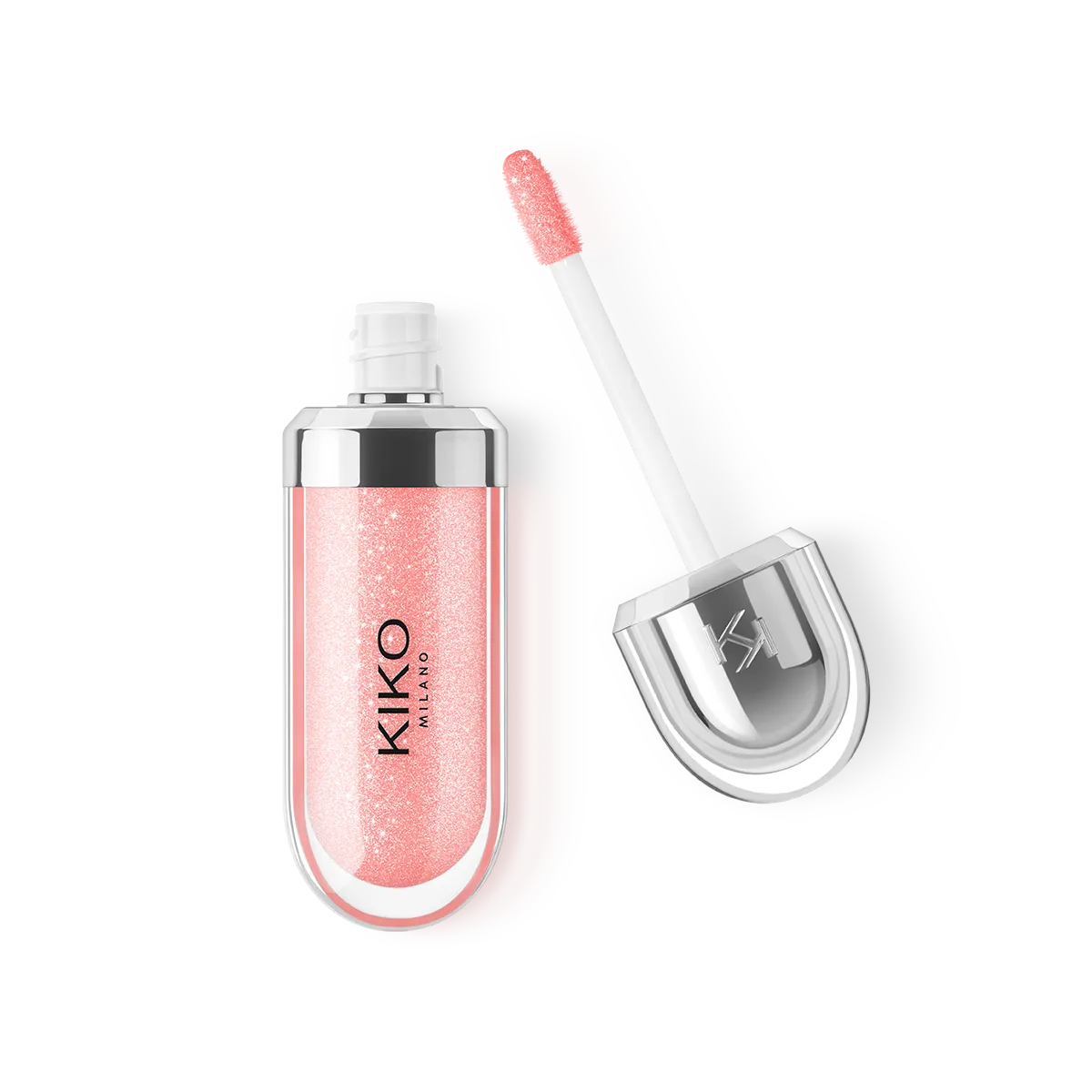 لیپ گلاس شاین دار و براق کیکو Kiko رنگ Pearly Peach Rose شماره 04 مدل 3D Hydra Gloss