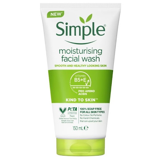 ژل شستشو مرطوب کننده سیمپل Simple مدل Moisturising حجم 150 میل