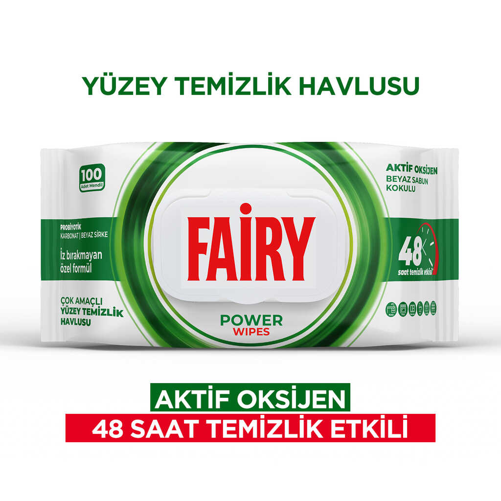 دستمال مرطوب چند منظوره سطوح فیری Fairy رایحه صابون سفید بسته 100 عددی