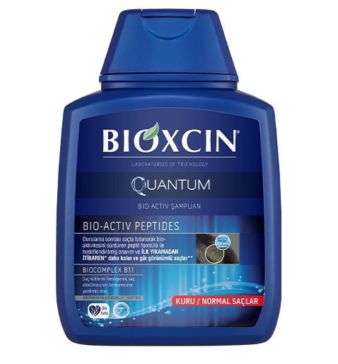 شامپو بیوکسین BIOXCIN مدل QUANTUM موهای خشک و نرمال حجم 300 میل